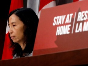 Canada's Chief Public Health Officer, Dr. Theresa Tam, attends a news conference, as efforts continue to help slow the spread of COVID-19, in Ottawa, April 9, 2020.