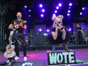 Walk Off the Earth perform at the Calgary Stampede. The Burlington, Ont.-based band was supposed to launch a North American tour on June 26 at Toronto’s Budweiser Stage that was meant to run until August but now it’s a guessing game when they’ll resume, says singer Sarah Blackwood.