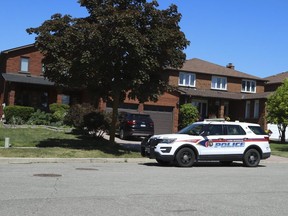 York Regional Police at a home on Jade Crescent in the Hwy. 27 and Langstaff Rd. area after a fatal encounter with a man, on Tuesday, June 9, 2020.