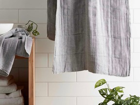 Something as simple as a new bath
towel can take the humdrum out of
daily routine while spending time at
home. Charcoal-infused bath towel,
$70, SImons.Ca