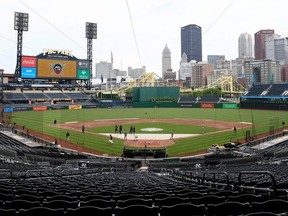 A general view of the field during summer workouts at PNC Park on July 7, 2020 in Pittsburgh, Pennsylvania.
