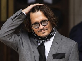 Actor Johnny Depp arrives at the Royal Courts of Justice, Strand on July 13, 2020 in London, England.