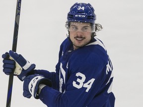 Leafs forward Auston Matthews skates during the team's summer camp this week.