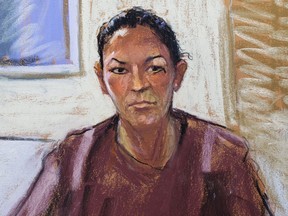 Ghislaine Maxwell appears via video link during her arraignment hearing where she was denied bail for her role aiding Jeffrey Epstein to recruit and eventually abuse of minor girls, in Manhattan Federal Court, in the Manhattan borough of New York City, July 14, 2020 in this courtroom sketch.