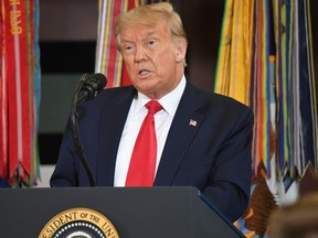 US President Donald Trump speaks following a briefing on July 10, 2020.