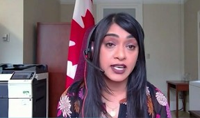 Youth Minister Bardish Chagger testifies Thursday before the House of Commons finance committee.