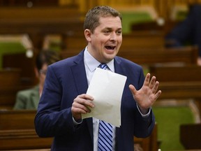 Conservative leader Andrew Scheer speaks during the special committee on the COVID Pandemic in the House of Commons on Parliament Hill amid the COVID-19 pandemic in Ottawa on Thursday, June 18, 2020.