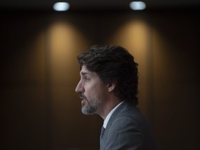 Prime Minister Justin Trudeau speaks during a news conference, Wednesday,July 8, 2020 in Ottawa.