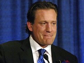Jeremy Roenick speaks during induction ceremonies for the U.S. Hockey Hall of Fame in Buffalo Oct. 21, 2010.