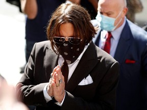 Johnny Depp arrives at the High Court in London, Britain July 10, 2020.