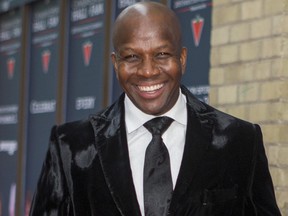Canada’s Sports Hall of Fame’s Honoured Member Donovan Bailey at the red carpet arrivals for Canada’s Sports Hall of Fame 2015 Induction Celebrations  held at Ryerson’s Mattamy Athletic Centre in Toronto, Ont. on Wednesday October 21, 2015.