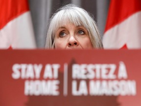 Canada's Minister of Health Patty Hajdu attends a news conference, as efforts continue to help slow the spread of coronavirus disease (COVID-19), in Ottawa, Ontario, Canada April 9, 2020.