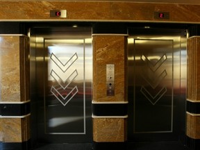 Condominium elevator bank