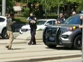 Toronto Police were recently captured on videio during a confrontation with a man wielding a knife at St. Clair and Lansdowne Aves.