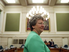 Mary Dawson, Conflict of Interest and Ethics Commissioner arrives to the Standing Committee on Access to Information, Privacy and Ethics on Parliament Hill in Ottawa, September 29, 2011.