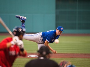 Blue Jays pitcher Nate Pearson delivers in the first inning against the Red Sox at Fenway Park on July 21, 2020 in Boston.