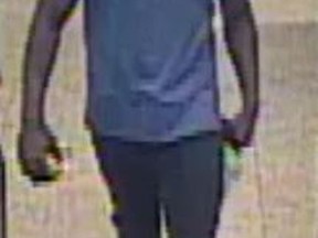 Security camera image of a man wanted in connection with an assault of a 69-year-old man in Sheppard West TTC station on June 20.