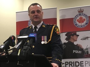 Durham Regional Police Chief Paul Martin announces arrests in a string of violent carjackings in Ajax on Friday, Dec. 1, 2017. Martin has announced his intention to retire from the service.