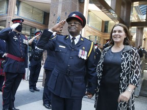 Mark Saunders leaves police headquarters on his last day as Toronto's Police Chief on Friday, July 31, 2020.