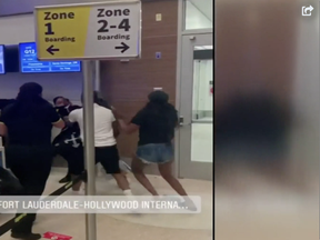 Three women were arrested after a brawl at a Florida airport.
