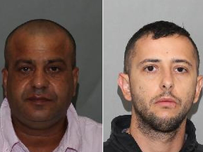 Toronto Police have charged Constantin Liteanu, 46, (left) and
Laurentiu Avram, 35, in a distractionary theft and fraud investigation dubbed, Project Waldo.