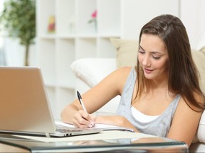 Stock; woman; computer; laptop