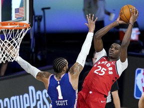 Chris Boucher and the Raptors begin their playoff series against the Net on Monday afternoon.