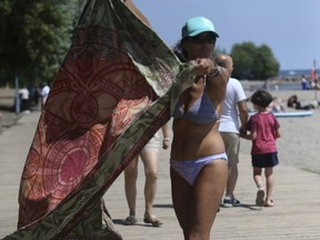 Gigi Montalbano was making the most of the hot weather Sunday at Kew Beach.