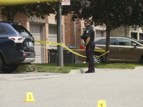 Peel Regional Police investigate after a man was wounded in a shooting in the Mavis Rd.-Eglinton Ave. W. area.