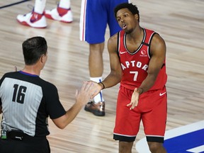 Kyle Lowry was not thrilled with a technical foul call.