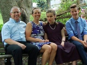 Rachel Henshaw, second from right, with (from left) dad Blair, mom Ruth and brother Andrew.