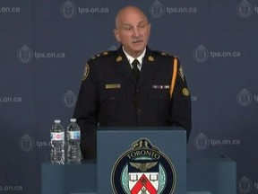 Interim Toronto Police Chief James Ramer speaks to media on Thursday