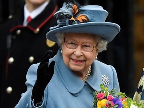 Britain's Queen Elizabeth II leaves after the annual Commonwealth Service at Westminster Abbey in London, Britain March 9, 2020.