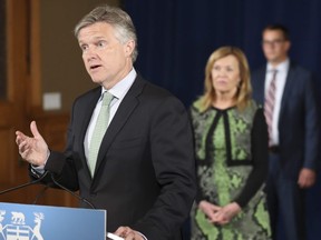 Ontario Finance Minister Rod Phillips addresses the COVID-19 daily press conference at the Ontario Legislature at Queen's Park in Toronto, Monday, June 22, 2020.