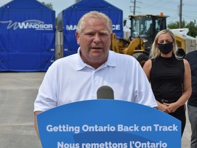 Premier Doug Ford announces support for  the ongoing Highway #3 expansion while visiting Windsor on Thursday, August 13, 2020.