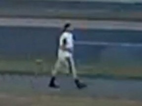 An image released by Durham Regional Police of a person of interest in the assault on a woman in Whitby July 29, 2020.