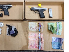 DRP seized guns, drugs and cash in a recent investigation.
