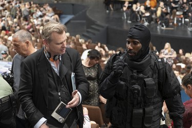 Director/writer/producer Christopher Nolan and John David Washington on the set of Warner Bros. Pictures’ action epic Tenet, a Warner Bros. Pictures release.