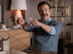 Jason Sudeikis in “Ted Lasso,” premiering globally on Friday, Aug. 14, on Apple TV+.