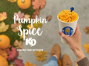 Kraft Dinner is releaseing a new Pumpkin Spice KD this October.