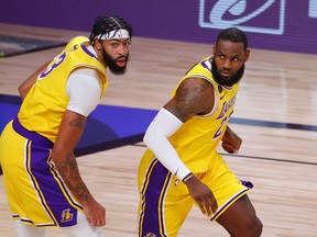 LeBron James and Anthony Davis had their way with the Miami Heat in Game 1 of the NBA Finals in Orlando.
