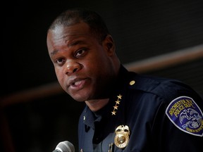 Rochester Police Chief La'Ron Singletary speaks during a news conference regarding the protests over the death of a Black man, Daniel Prude, after police put a spit hood over his head during an arrest on March 23, in Rochester, N.Y. Sept. 6, 2020.
