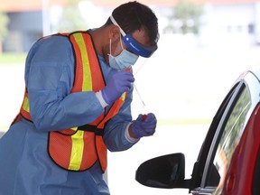 A new COVID-19 drive-through assessment centre tests people in their vehicles, in Ottawa, Friday, Sept 4, 2020.