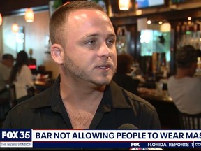 Gary Kirby, the owner of Westside Sports Bar and Lounge in West Melbourne, Fla., speaks to Fox News about his masks ban.