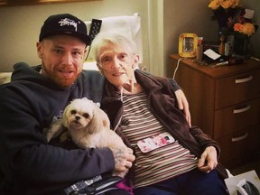 Innis Ingram, left, with mother Kathryn Robertson before the COVID-19 pandemic.