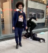 A screengrab from video taken on Sunday of an assault at Yonge and College Sts. in Toronto.