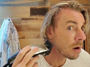 Dax Shepard shared a video on Instagram in which he shaves part of his head.