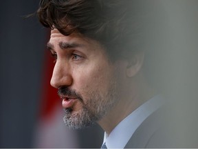 Canada's Prime Minister Justin Trudeau speaks to media following a cabinet retreat in Ottawa, Ontario, Canada September 16, 2020.