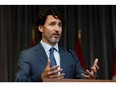 Canada's Prime Minister Justin Trudeau speaks to media following a cabinet retreat in Ottawa, Ontario, Canada September 16, 2020.