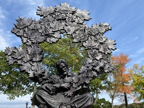 Golden Leaves is a sculpture landmark paying tribute to Orillia hero Gordon Lightfoot at the edge of Lake Couchiching in Orillia’s Tudhope Park. IAN SHANTZ/TORONTO SUN